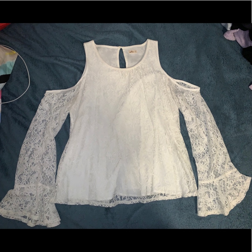 white laced shirt